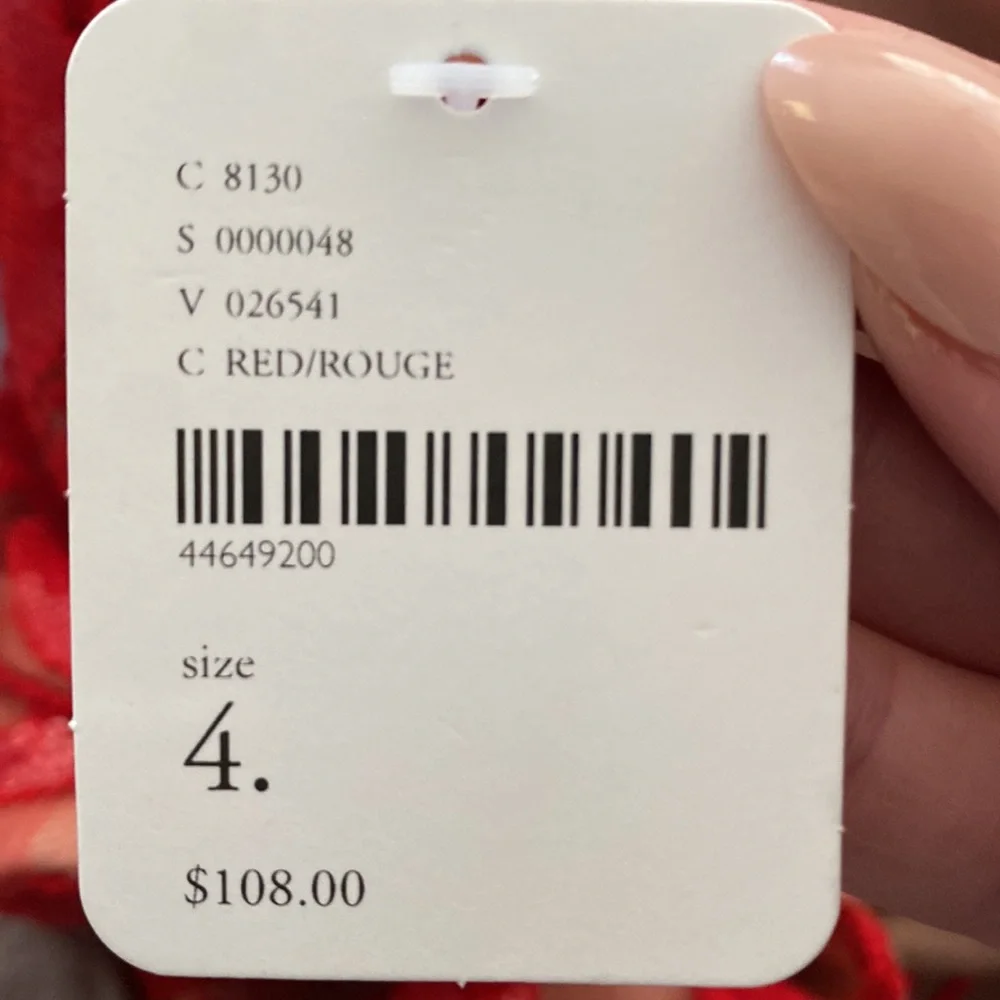 NWT Free People “Night Shimmers” mini dress in Red size 4 - Picture 7 of 7